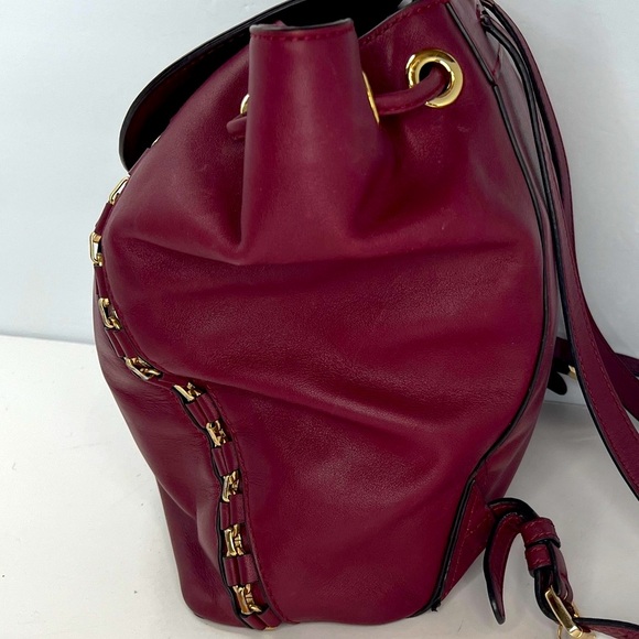 Michael Kors SADIE Backpack Mulberry Leather Drawstring Medium 30F7GAEB2L - Picture 3 of 13